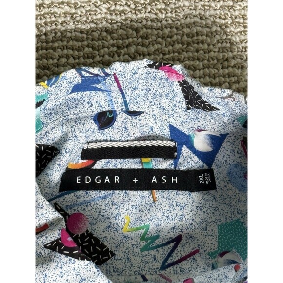 Edgar & Ash Shirt Men's 2XL Short Sleeve All Over Print Button Down Summer - Picture 3 of 7